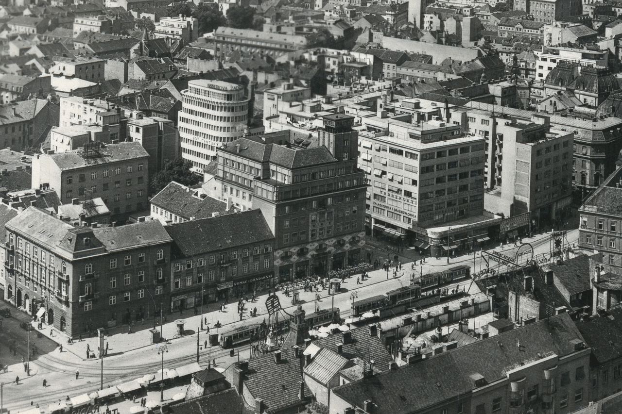 Trg bana Jelačića oko 1940. godine, panorama